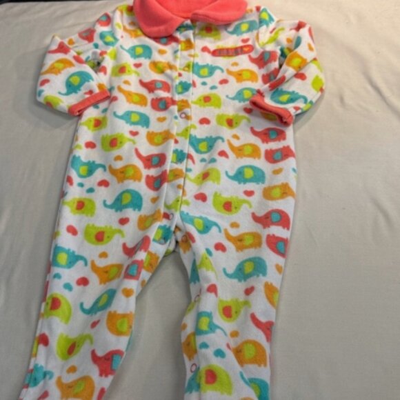 Baby Mode - Colorful Fleece Onesie Sleeper with Elephant Print - Picture 1 of 4